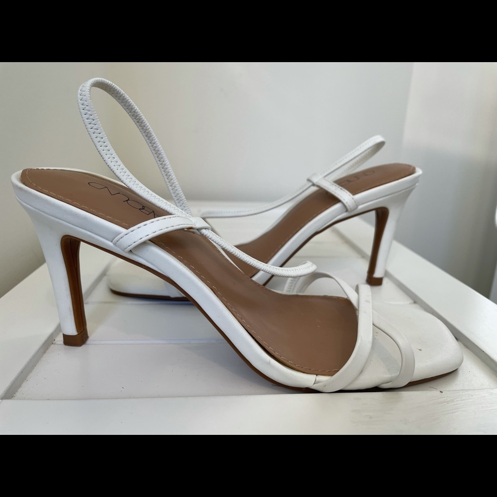 White Strapy Sandal Heels